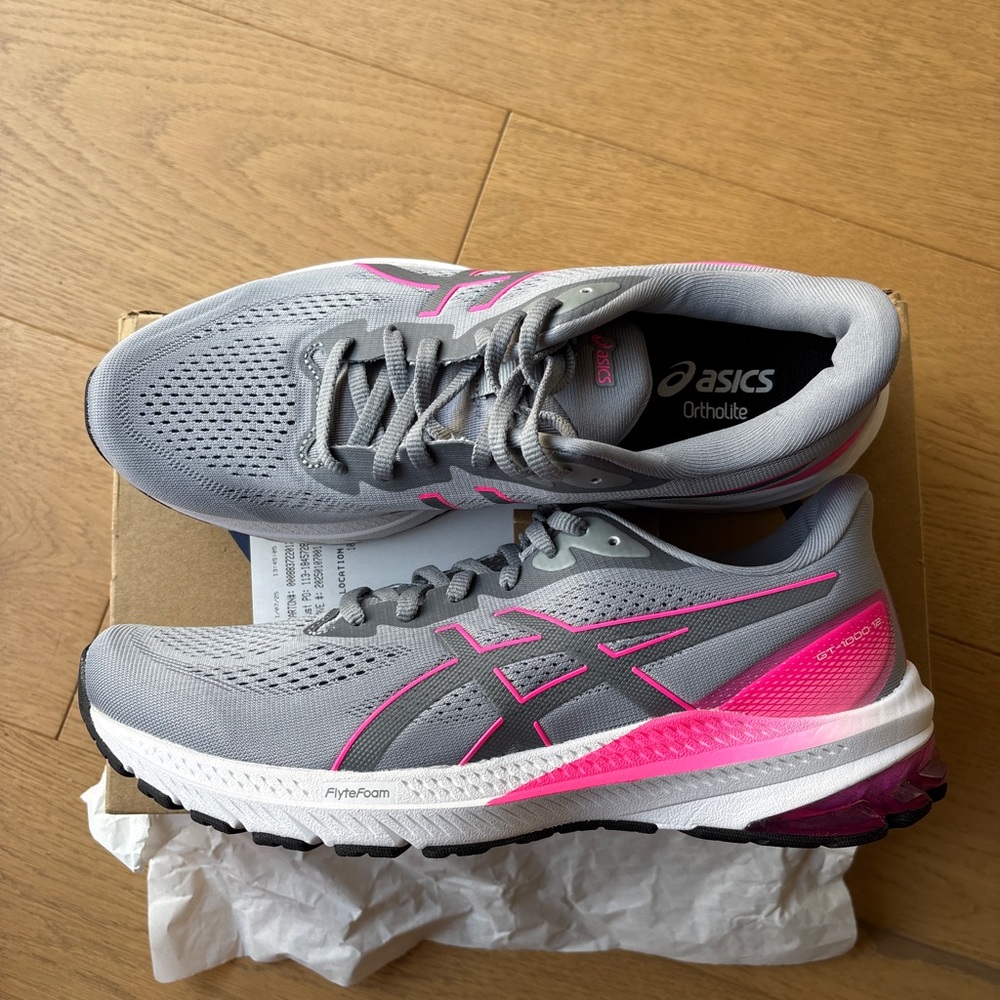 ASICS Women's Gray and Pink Running Shoes